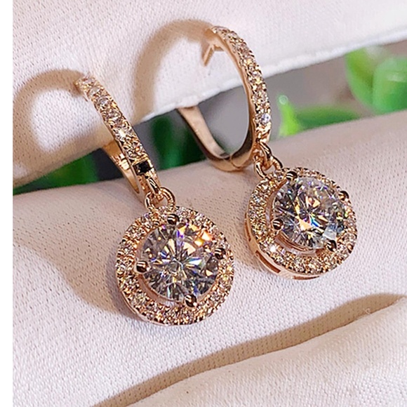 Luxe Rhinestone Cubic Zirconia Statement Earrings - Picture 1 of 9